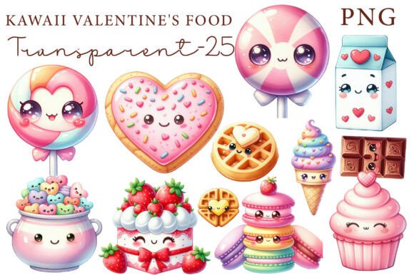 Download Kawaii Valentine's Food CLIPART - Kawaii valentine Collection