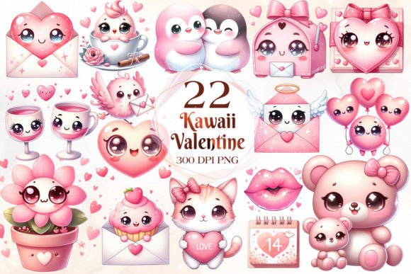 Download Kawaii Valentine Sublimation Clipart - Kawaii valentine Collection