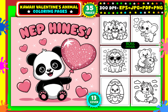 Download ❤️ Kawaii Valentine’s Animal Coloring - Kawaii valentine Collection